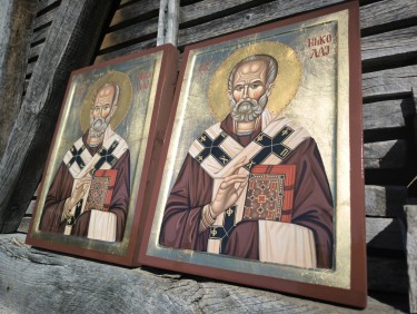 Orhodox icon Sveti Nikola dimensions 30x40 cm, Painting ORTHODOX ICONS- artist Miloš Timotijević