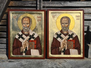 Orhodox icon Sveti Nikola dimensions 30x40 cm, Painting ORTHODOX ICONS- artist Miloš Timotijević