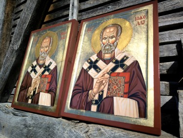 Orhodox icon Sveti Nikola dimensions 30x40 cm, Painting ORTHODOX ICONS- artist Miloš Timotijević