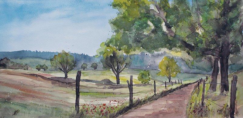 Country road, Painting Roganovic Marija