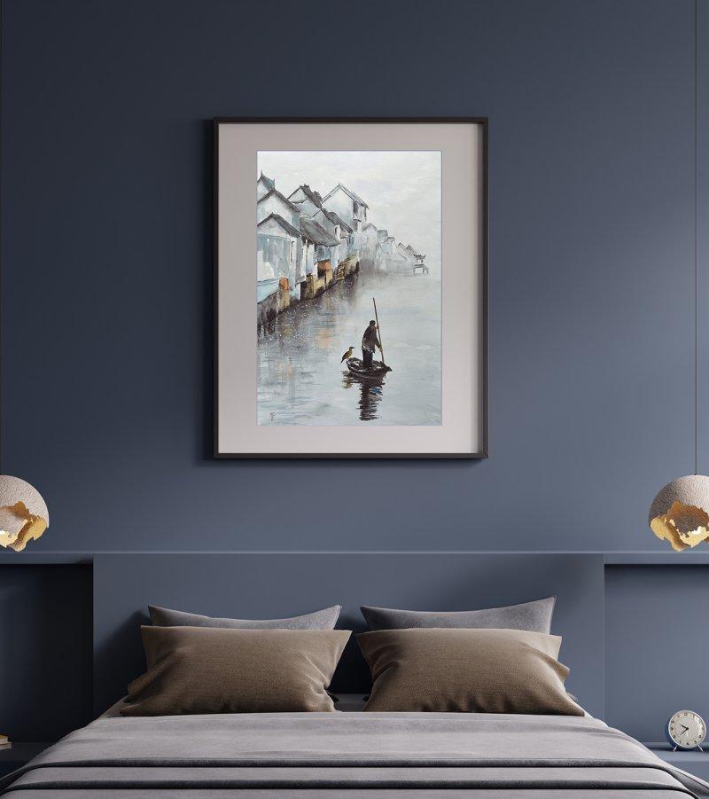 Old fisherman, Painting Roganovic Marija