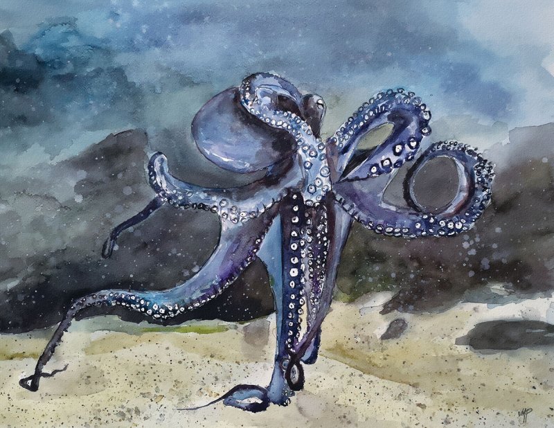 Deep blue, Painting Roganovic Marija