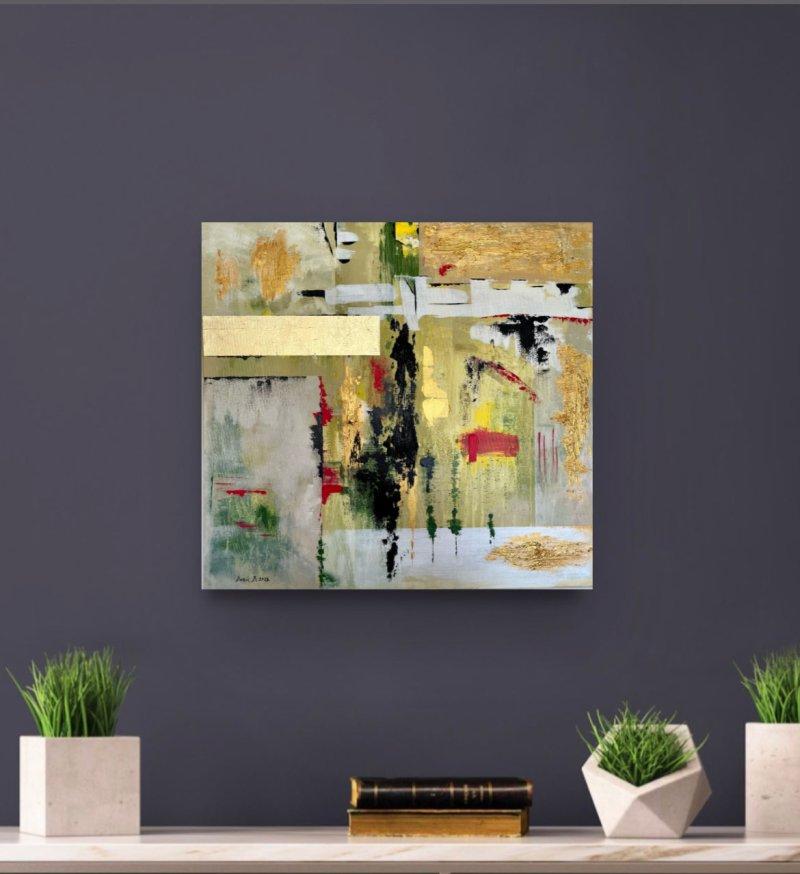 Golden flames, Painting Djukic Dragana