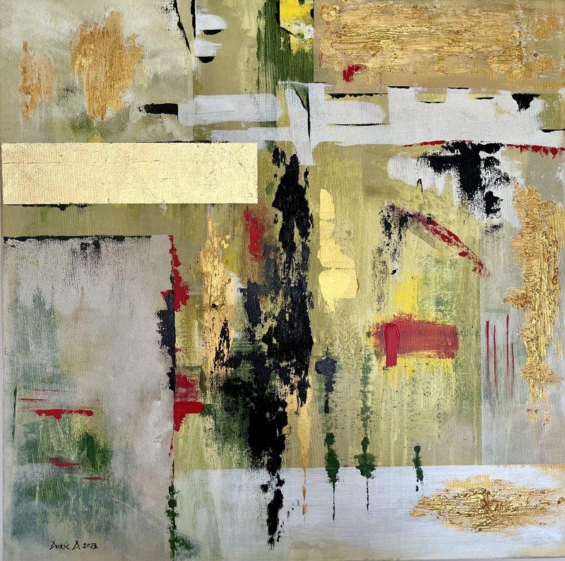 Golden flames, Painting Djukic Dragana