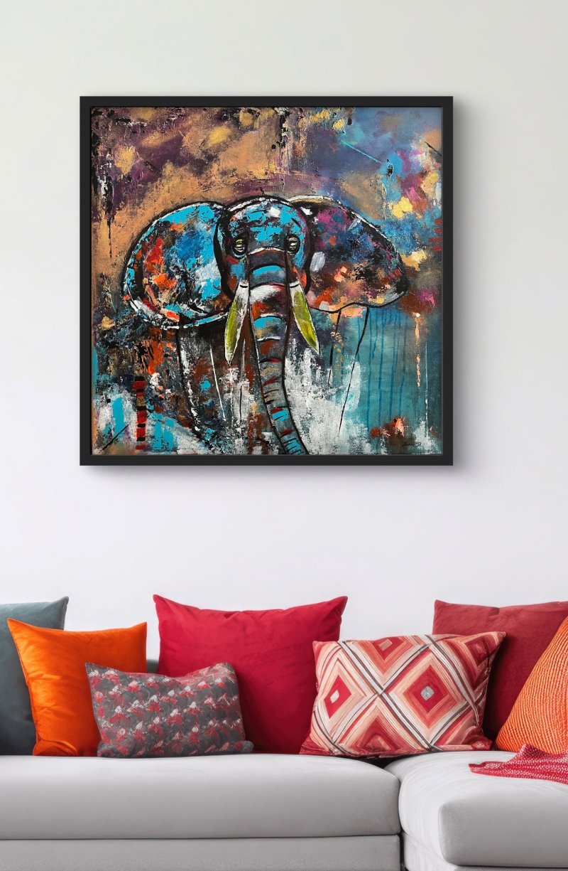 Blue elephant, Painting Djukic Dragana