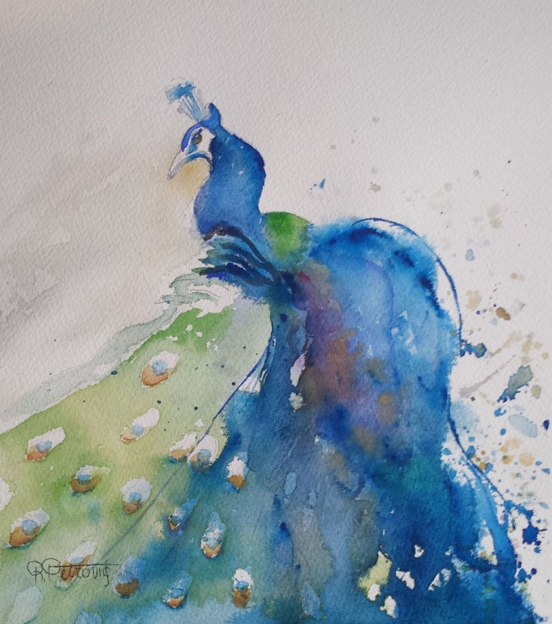Peacock 4, Painting Petrović Radmila