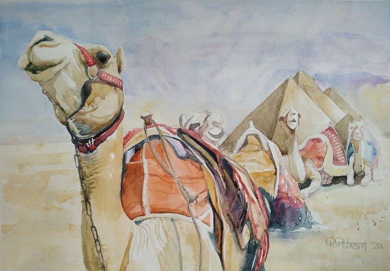 The caravan is resting, Painting Petrović Radmila
