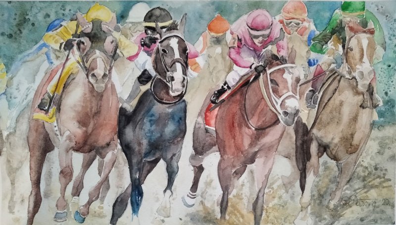 Horses 1, Painting Petrović Radmila
