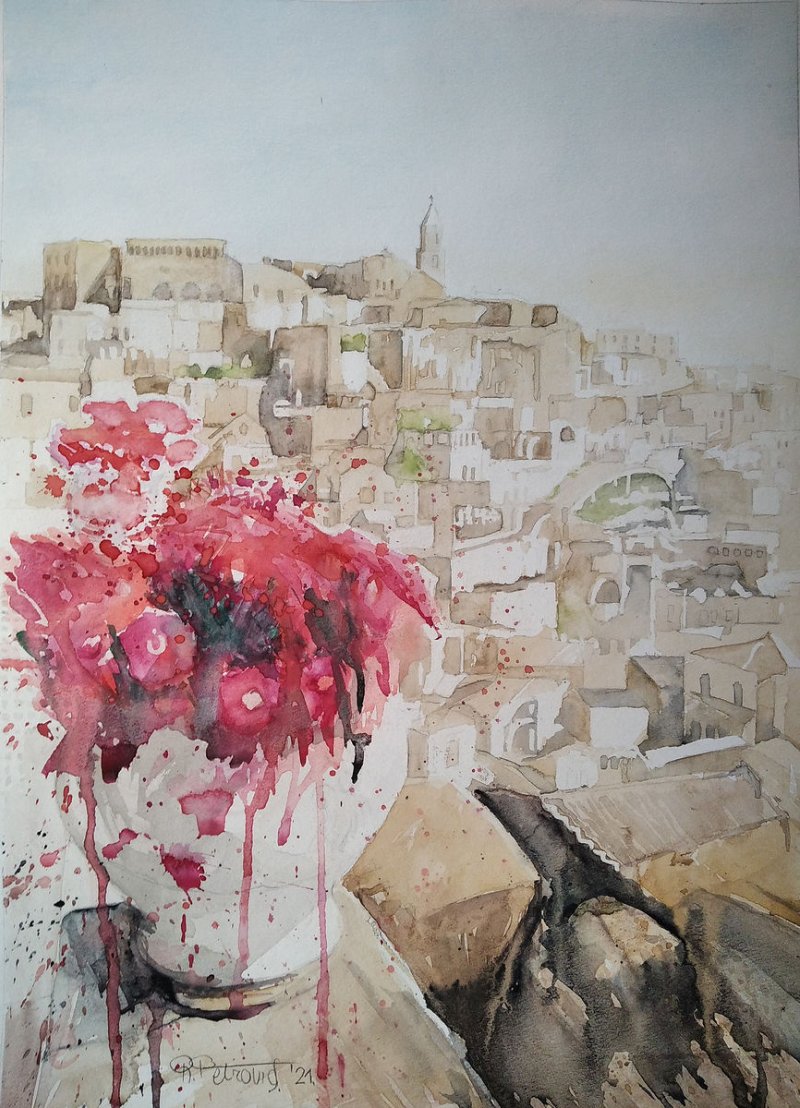 Matera Italy, Painting Petrović Radmila
