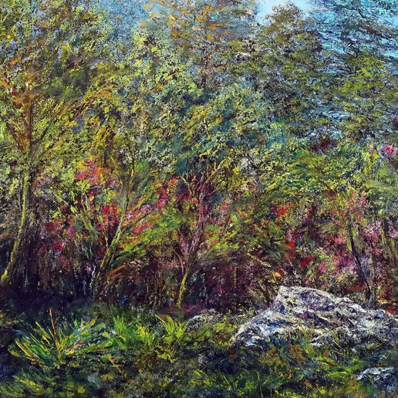 Stone in the forest, Painting Milosevic Predrag Pedja