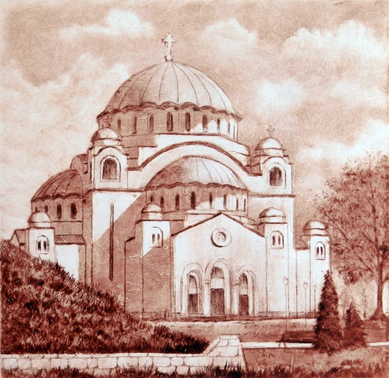 Temple Saint Sava, Belgrade, Painting Milosevic Predrag Pedja