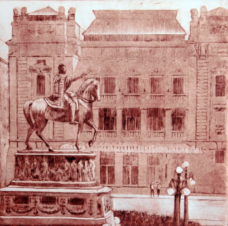 Republic Square 2, Belgrade, Painting Milosevic Predrag Pedja