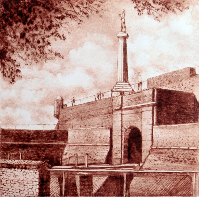 Kalemegdan, monument`Winner`,Belgrade, Painting Milosevic Predrag Pedja
