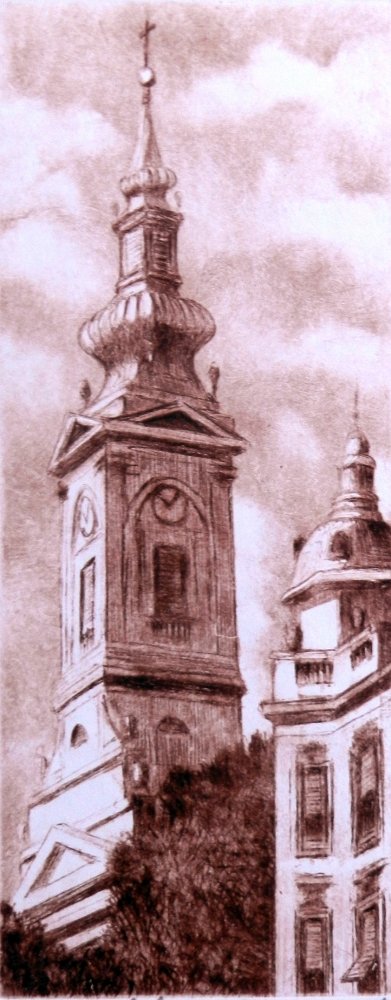 Church in Belgrade 1, Painting Milosevic Predrag Pedja