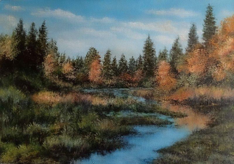 Silent river, Painting Milosevic Predrag Pedja
