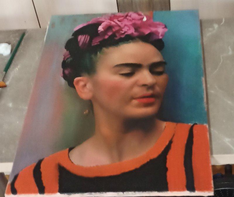Portrait of Frida Kahlo, Painting Ksenija Nedra