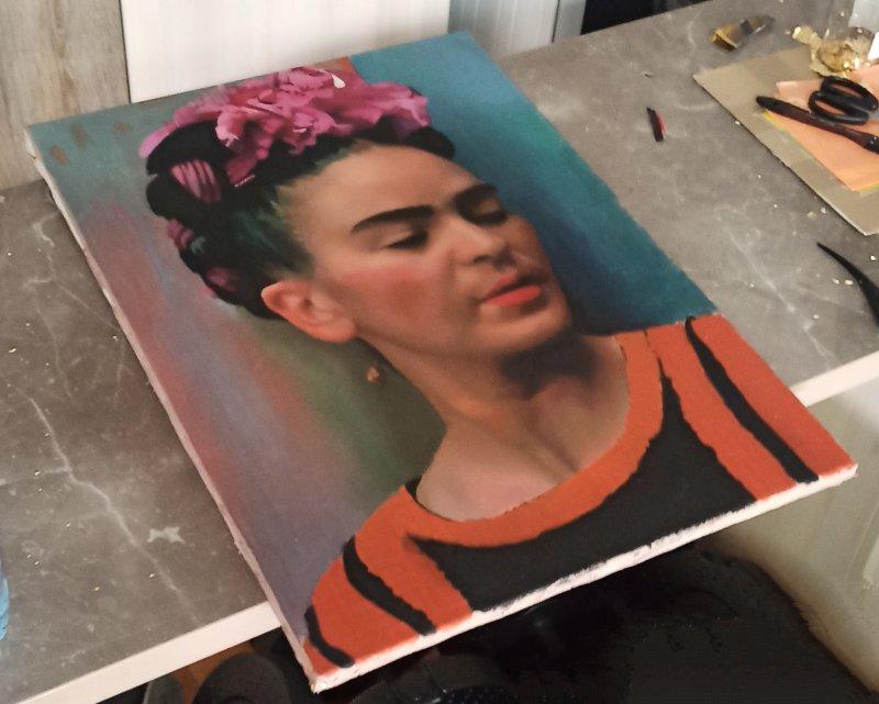 Portrait of Frida Kahlo, Painting Ksenija Nedra