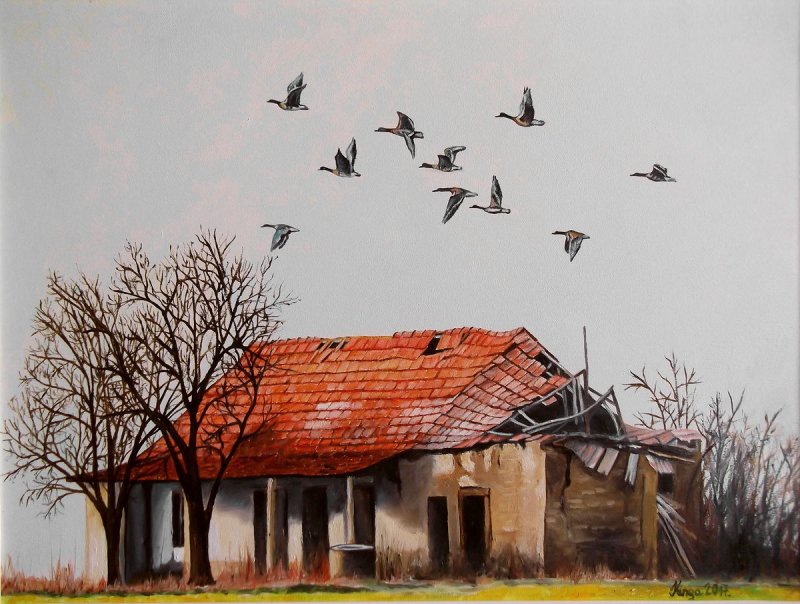 Old age, Painting Fekete Kormos Kinga