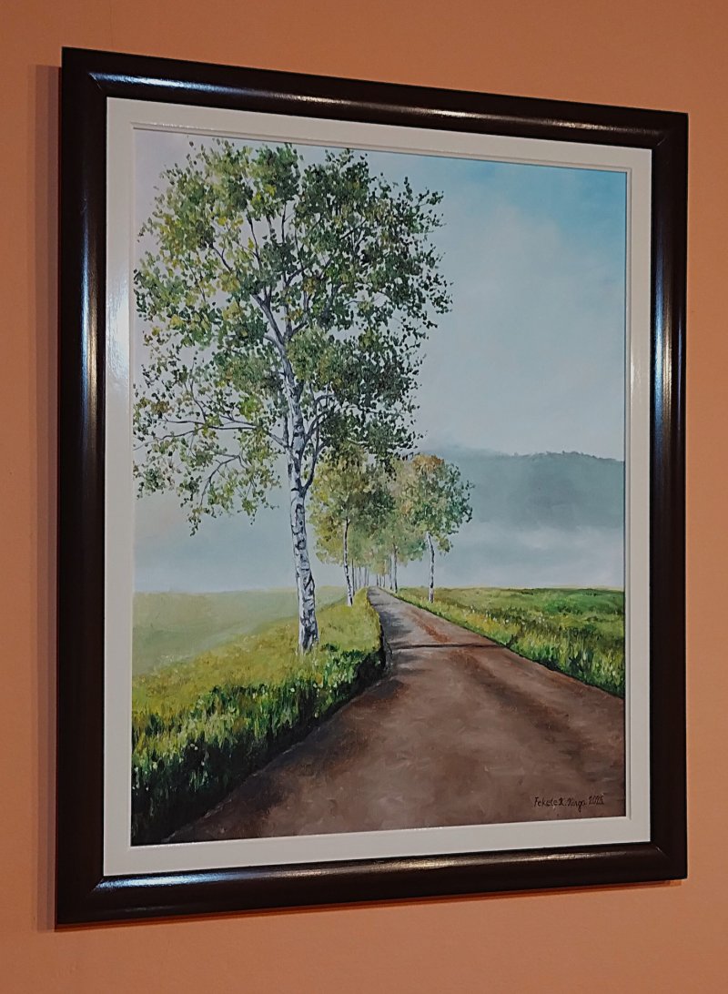 On the road, Painting Fekete Kormos Kinga