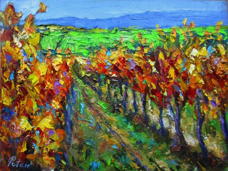 Vineyard in autumn, Painting Petrić Gordan