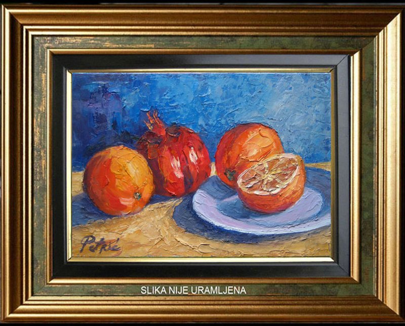 Oranges and pomegranate, Painting Petrić Gordan