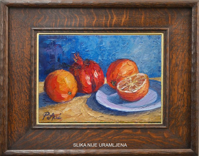 Oranges and pomegranate, Painting Petrić Gordan