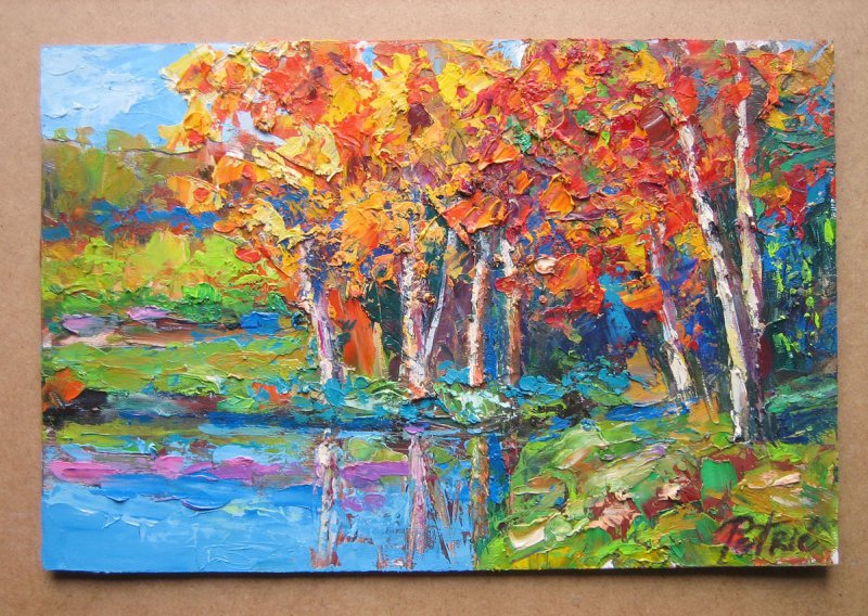 Autumn treetops, Painting Petrić Gordan