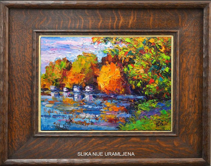 The river in the fall, Painting Petrić Gordan
