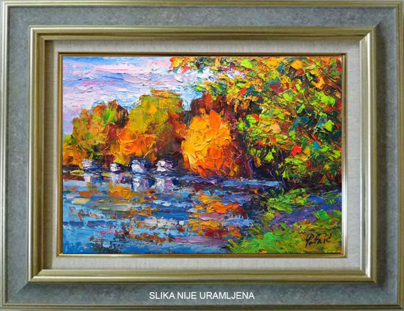 The river in the fall, Painting Petrić Gordan