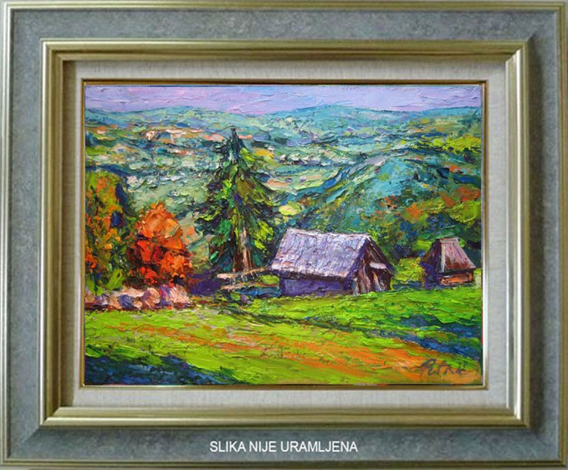 Old mountain house, Painting Petrić Gordan