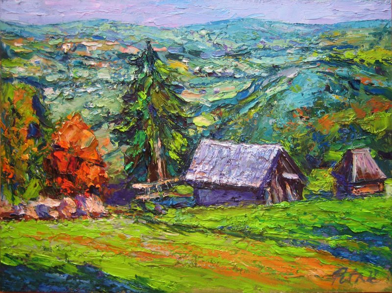 Old mountain house, Painting Petrić Gordan