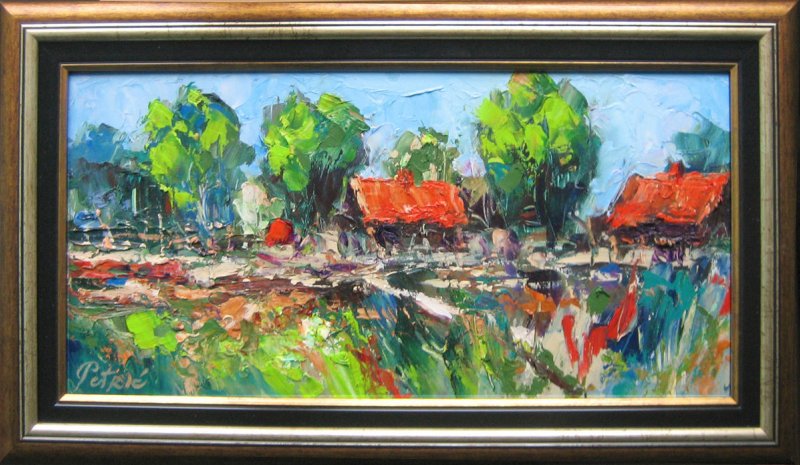 View of the farm, Painting Petrić Gordan