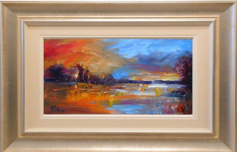 Sunset over the river, Painting Petrić Gordan