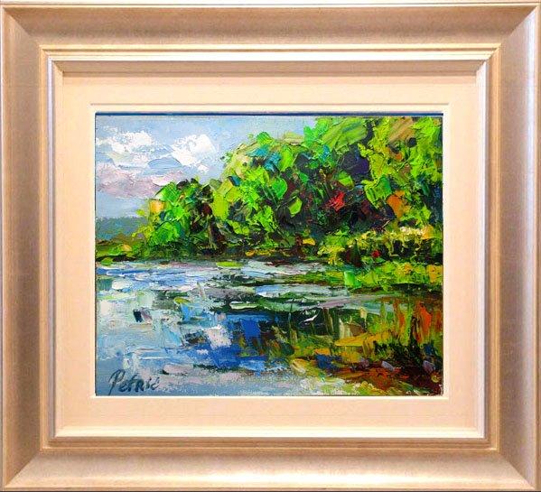 Treetops on the riverbank, Painting Petrić Gordan