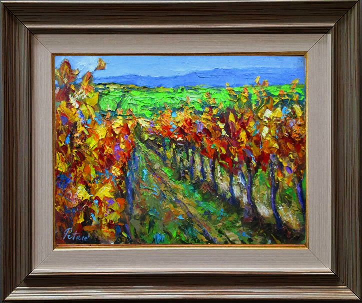 Vineyard in autumn, Painting Petrić Gordan