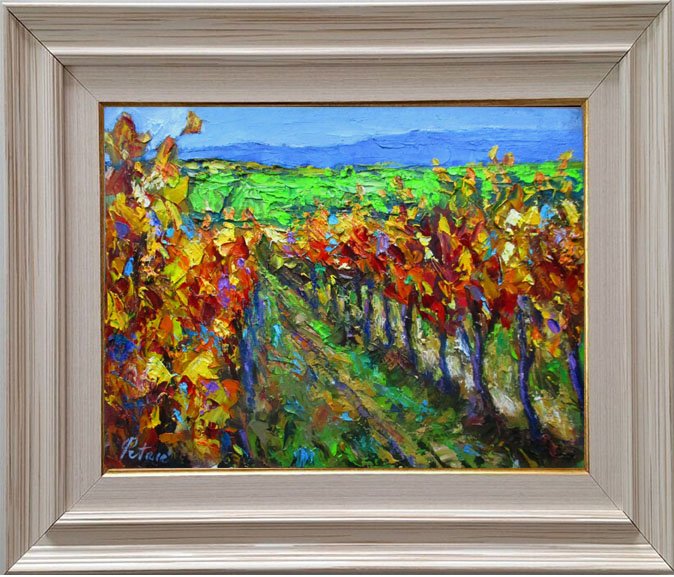 Vineyard in autumn, Painting Petrić Gordan