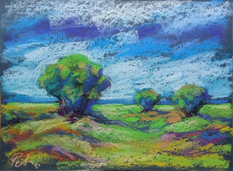 Trees in the meadow, Painting Petrić Gordan