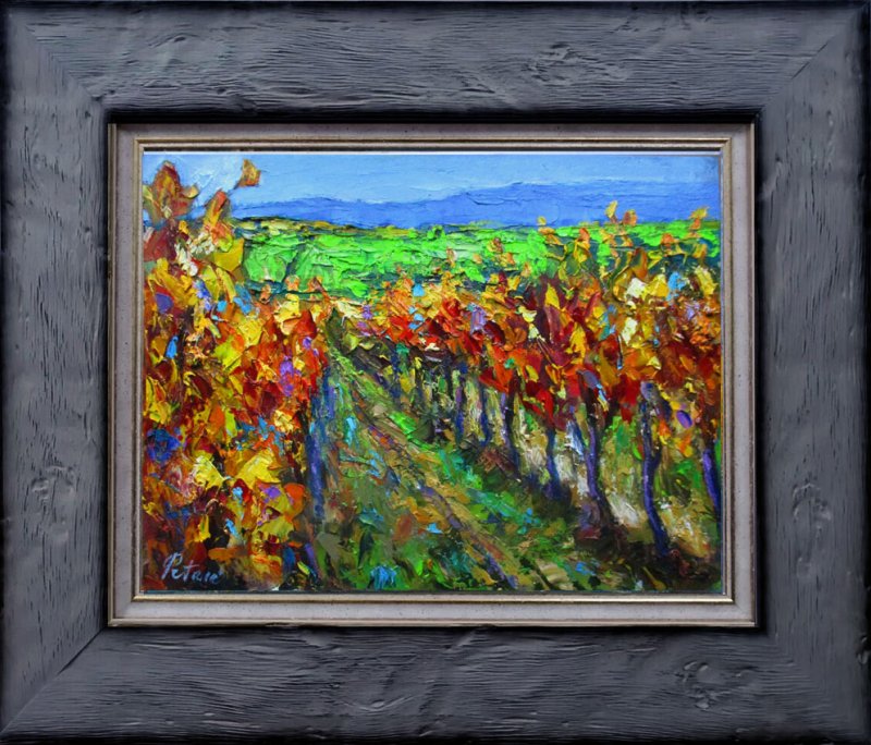 Vineyard in autumn, Painting Petrić Gordan