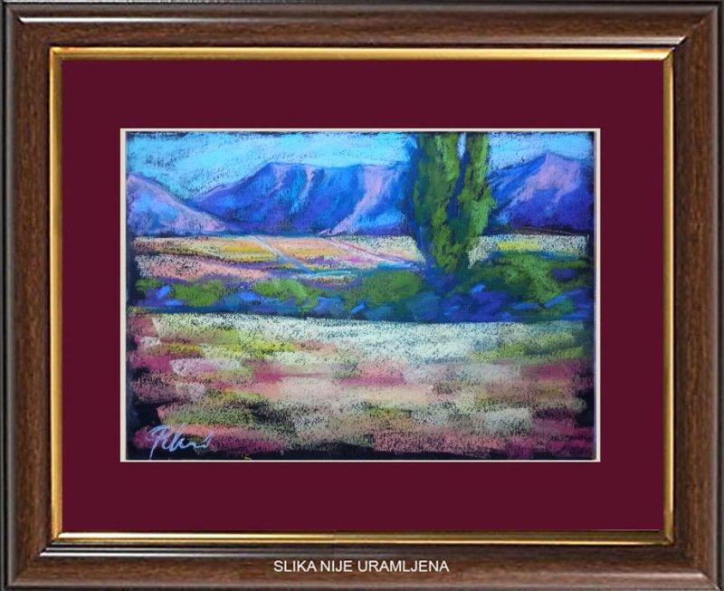 View of the mountain area, Painting Petrić Gordan
