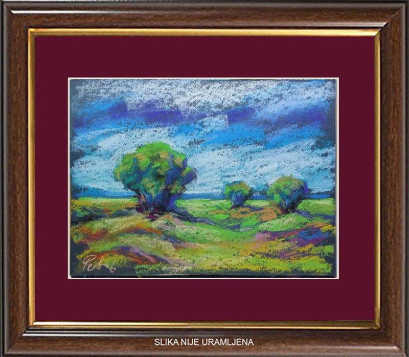 Trees in the meadow, Painting Petrić Gordan