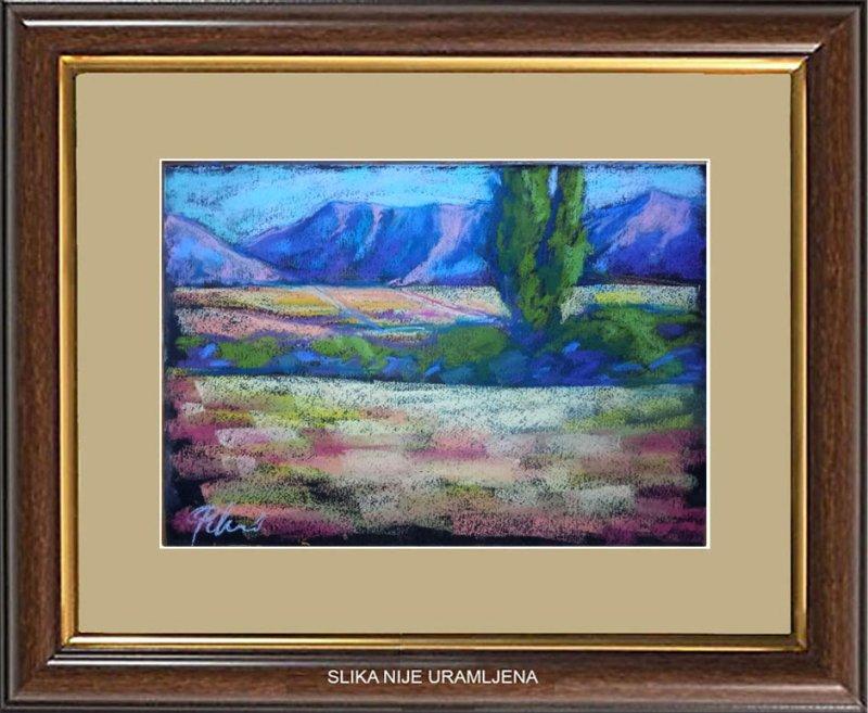 View of the mountain area, Painting Petrić Gordan
