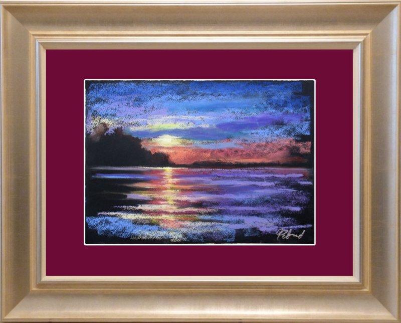 Sunset over the river, Painting Petrić Gordan