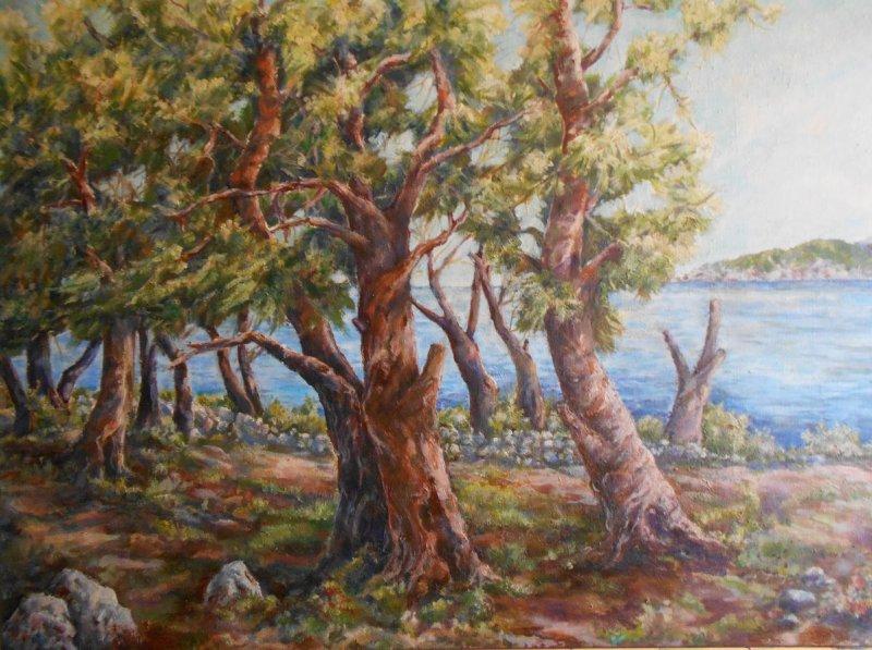 Conifer Forest, Painting Andjelkovic Mirjana