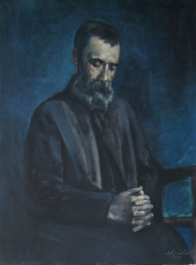 Portrait of Papadiamantis, Painting PORTRETI CVELE