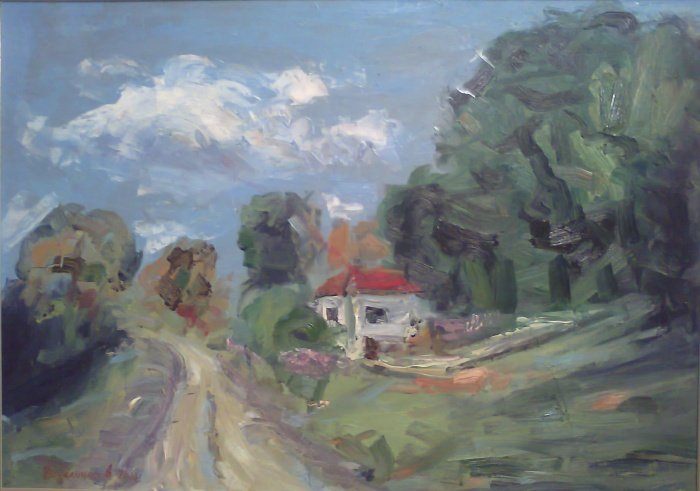 Rural landskape, Painting Veselinovic Zoran