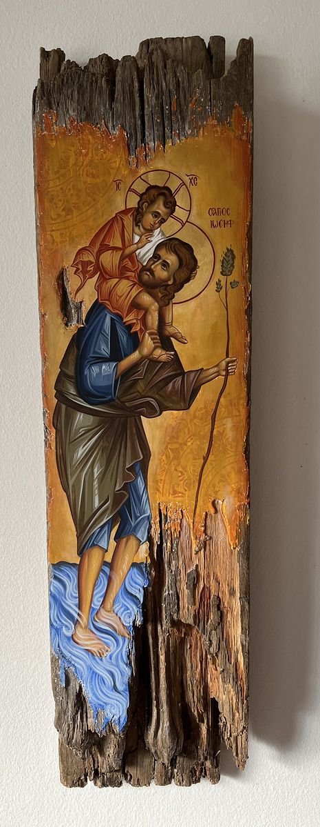 icon Saint Joseph with Christ, Painting Stanković Sandra