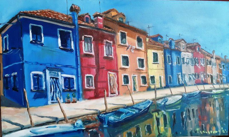 Burano,Venice 2, Painting Gulicoski Dejan