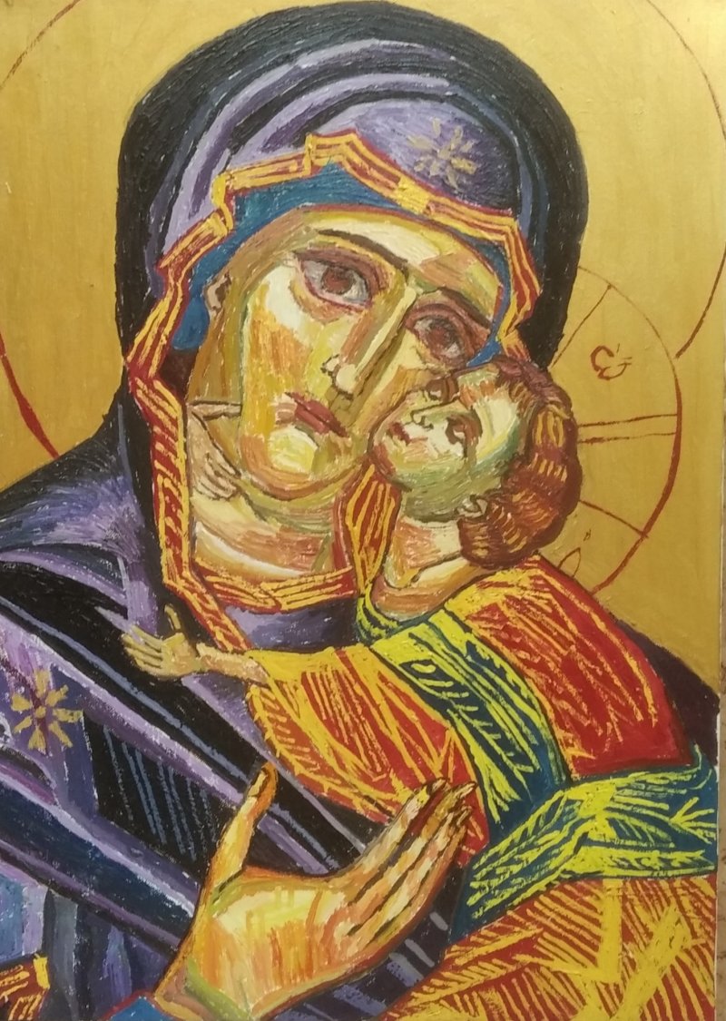 Virgin Mary with the child, Painting Spiric Vlastimir
