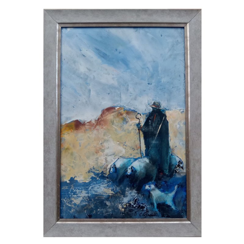 Flock of sheep, Painting Bulat Srdjan
