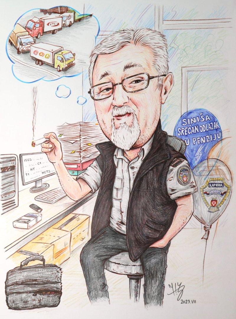 POKLON ZA ODLAZAK U PENZIJU - PORTRET KARIKATURA